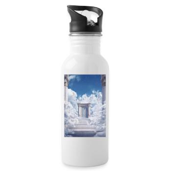 Golden Gates in the Clouds - Water bottle with straw - white - Right