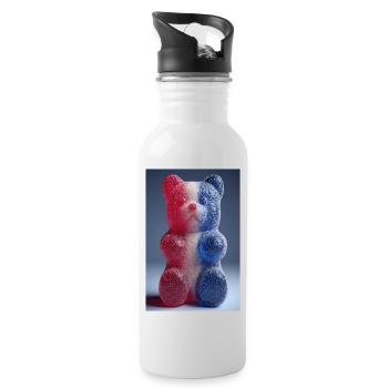 Drapeau français Gummy Bear - Gourde avec paille intégrée - blanc - Droite