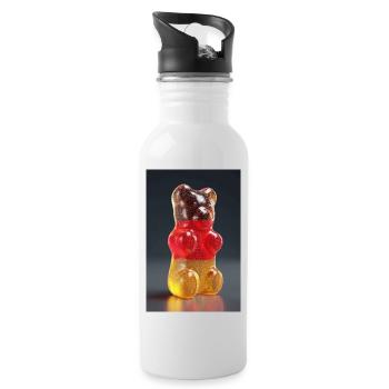 Ourson gommeux allemand transparent - Gourde avec paille intégrée - blanc - Droite