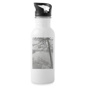 Natur - Trinkflasche mit integriertem Trinkhalm - Weiß - Rechts