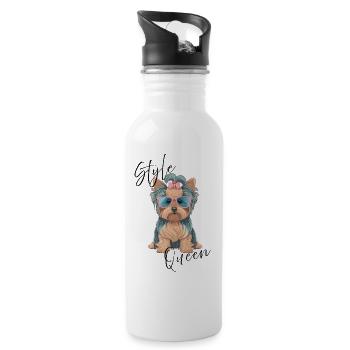 Style Queen Yorkshire Terrier - Gourde avec paille intégrée - blanc - Droite