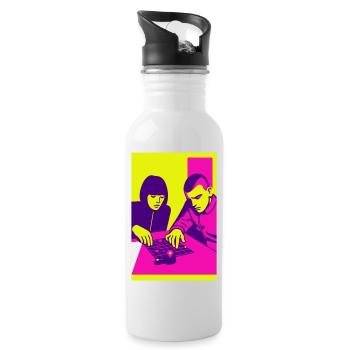 Future Game - Trinkflasche mit integriertem Trinkhalm - Weiß - Rechts