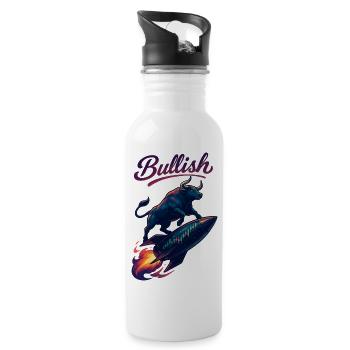 Stock Bull Bull Chart Profit Rocket Gift - Gourde avec paille intégrée - blanc - Droite