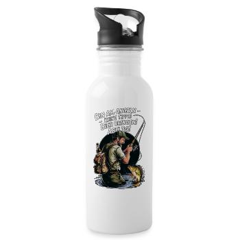 I'm fishing – tips no, beer yes! - Water bottle with straw - white - Right