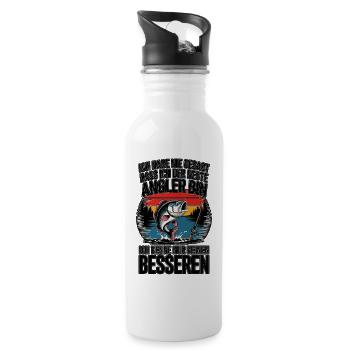 Best angler? I don't know anyone better! - Water bottle with straw - white - Right