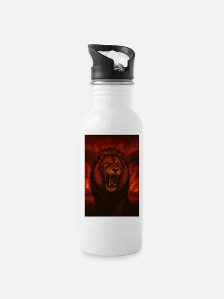 Aslan - Trinkflasche mit integriertem Trinkhalm - Weiß
