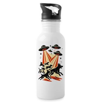 Extraterrestre OVNI OVNI Chiens Galactiques Faisceau Cadeau - Gourde avec paille intégrée - blanc - Droite