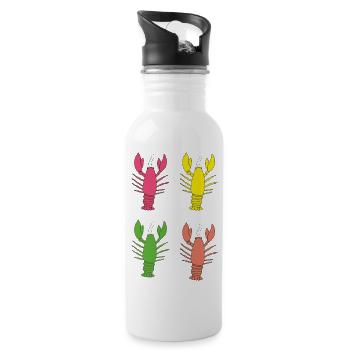 Colorful Lobster hummer - Trinkflasche mit integriertem Trinkhalm - Weiß - Rechts