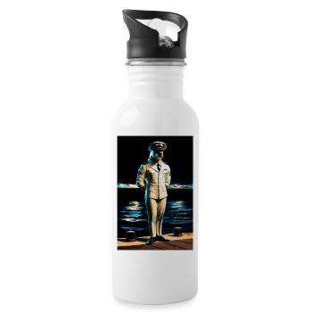 Marine Humanoid Dolphin - Water bottle with straw - white - Right
