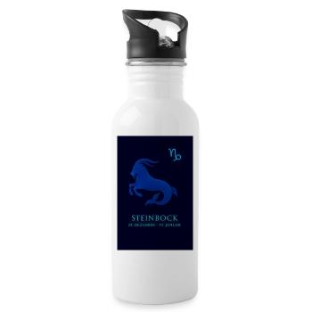 Capricorn Zodiac Sign December 22nd – January 19th Design - Water bottle with straw - white - Right