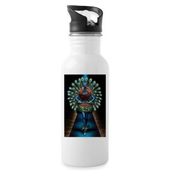 Humanoid Guan on Walkway - Water bottle with straw - white - Right