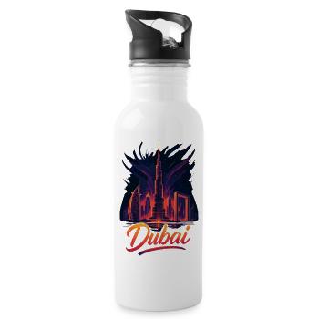 Dubaï Golfe Tiger City Émirats arabes unis Cadeau - Gourde avec paille intégrée - blanc - Droite