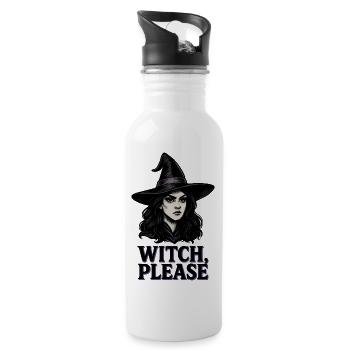 Hexe bitte lustiges Halloween Design für Frauen - Trinkflasche mit integriertem Trinkhalm - Weiß - Rechts