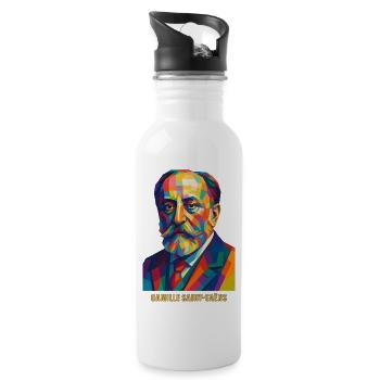 Kubistische Porträt von Camille Saint-Saëns - Trinkflasche mit integriertem Trinkhalm - Weiß - Rechts