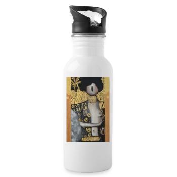 Klimt-bot2 - Water bottle with straw - white - Right