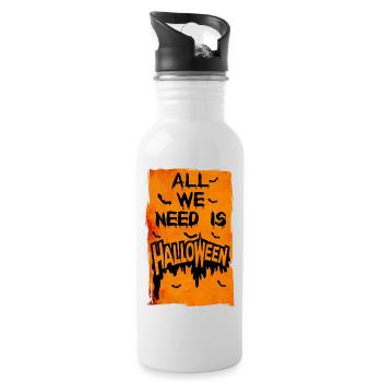 T-shirt Grunge Halloween 31 octobre Tout ce dont nous avons besoin est - Gourde avec paille intégrée - blanc - Droite