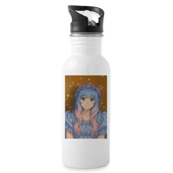 Couronne de fleurs Animefig avec cheveux pastel - Gourde avec paille intégrée - blanc - Droite