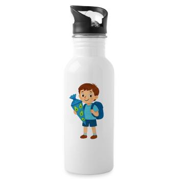 Avocado School Hero - Water bottle with straw - white - Right