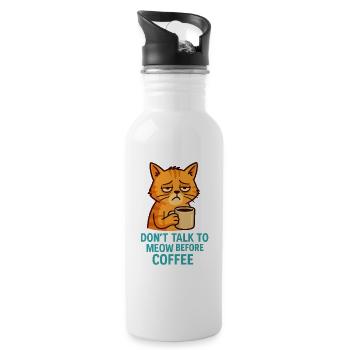 Grummelkat Coffee Saying - Water bottle with straw - white - Right
