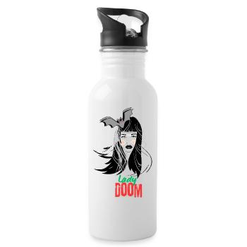 Lady Verdammnis - Trinkflasche mit integriertem Trinkhalm - Weiß - Rechts