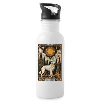 Golden retriever  - Water bottle with straw - white - Right