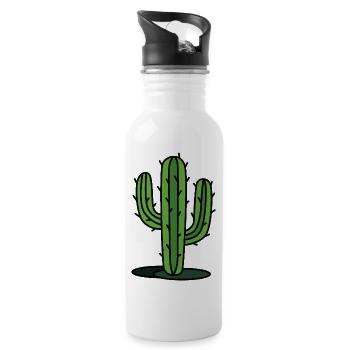 Kaktus - Trinkflasche mit integriertem Trinkhalm - Weiß - Rechts