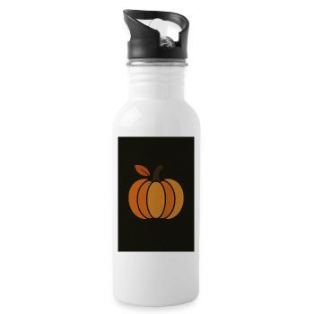 Kürbis Flamme Herbstdesign - Trinkflasche mit integriertem Trinkhalm - Weiß - Rechts