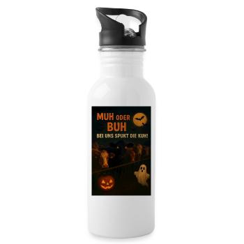 Kuhwitz Halloween Cow Spectacle - Water bottle with straw - white - Right