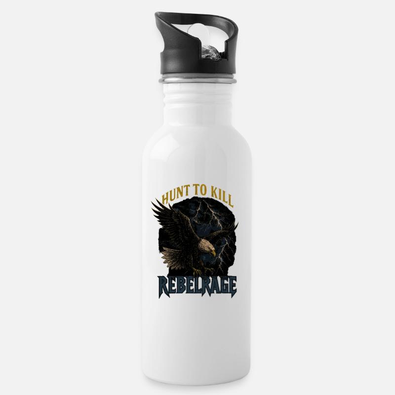 Wild Eagle Rebel Rage Design - Gourde avec paille intégrée - blanc