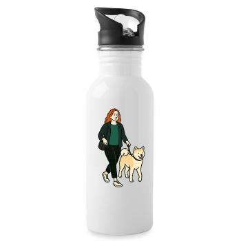 Margarita with Akita - Water bottle with straw - white - Right