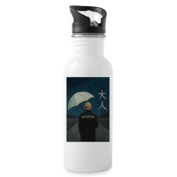 adult - Water bottle with straw - white - Right