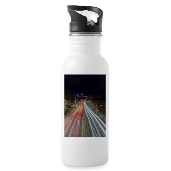 Leichte Wanderwege, die zur Kathedrale von Lincoln führen - Trinkflasche mit integriertem Trinkhalm - Weiß - Rechts