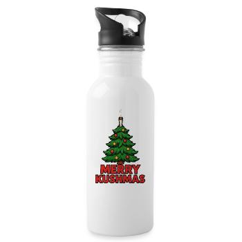 Kushma's Christmas Tree Design - Water bottle with straw - white - Right