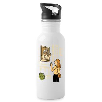 Accompanying Grandma Karin home - Water bottle with straw - white - Right
