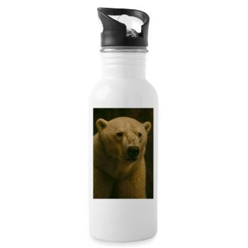 Animaux - Ours polaire - Gourde avec paille intégrée - blanc - Droite