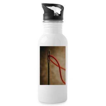 Thread Through Eye of the Needle - Water bottle with straw - white - Right