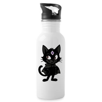 Bad Kitty Vibes - Trinkflasche mit integriertem Trinkhalm - Weiß - Rechts
