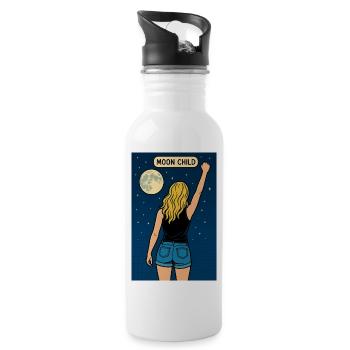 Moon Child – Heroine among the stars - Water bottle with straw - white - Right