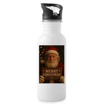 Joyeux Noël - Gourde avec paille intégrée - blanc - Droite