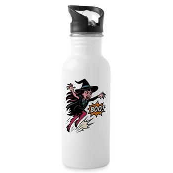 Witch heroine in the jump Boo - Water bottle with straw - white - Right