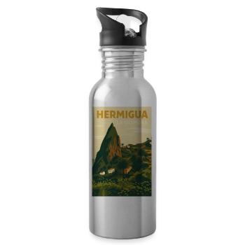 Hermigua - Water bottle with straw - silver - Right