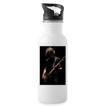 Midnight Bassist in Shadow - Water bottle with straw - white - Right