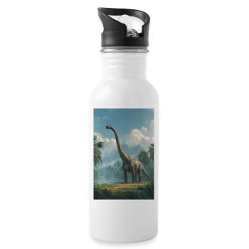 Dino Dawn Longneck - Trinkflasche mit integriertem Trinkhalm - Weiß - Rechts