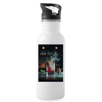 Crimson Splash Cocktail - Water bottle with straw - white - Right