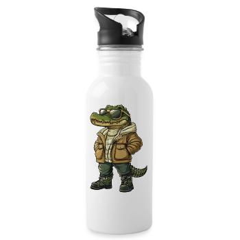 Alligator Cool Winter - Trinkflasche mit integriertem Trinkhalm - Weiß - Rechts