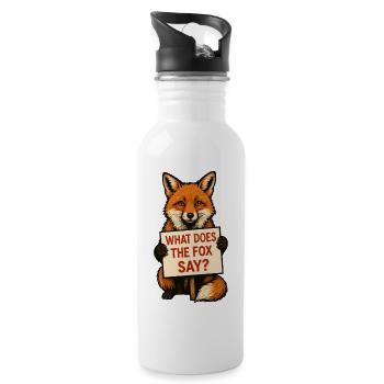Fox | What does the fox say? - Water bottle with straw - white - Right
