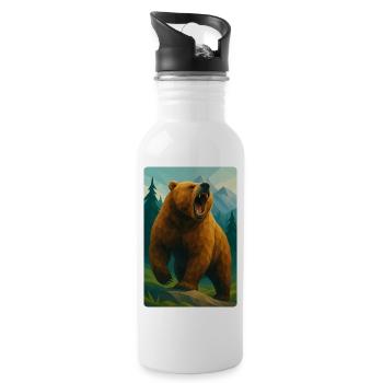Polynature Grizzly - Trinkflasche mit integriertem Trinkhalm - Weiß - Rechts