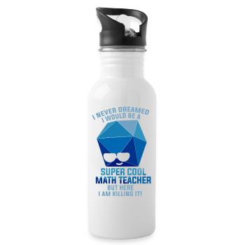 Dicton mathématique amusant Professeur de mathématiques - Gourde avec paille intégrée - blanc - Droite
