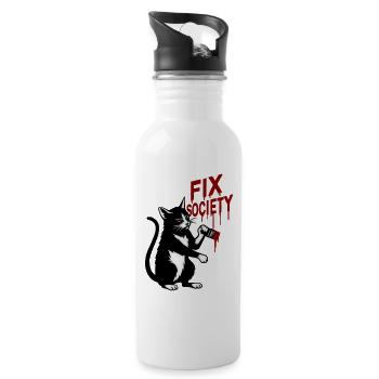 Graffiti Cat Fix Society - Gourde avec paille intégrée - blanc - Droite