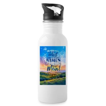Called By Your Name - Bible Verse Lettering - Water bottle with straw - white - Right
